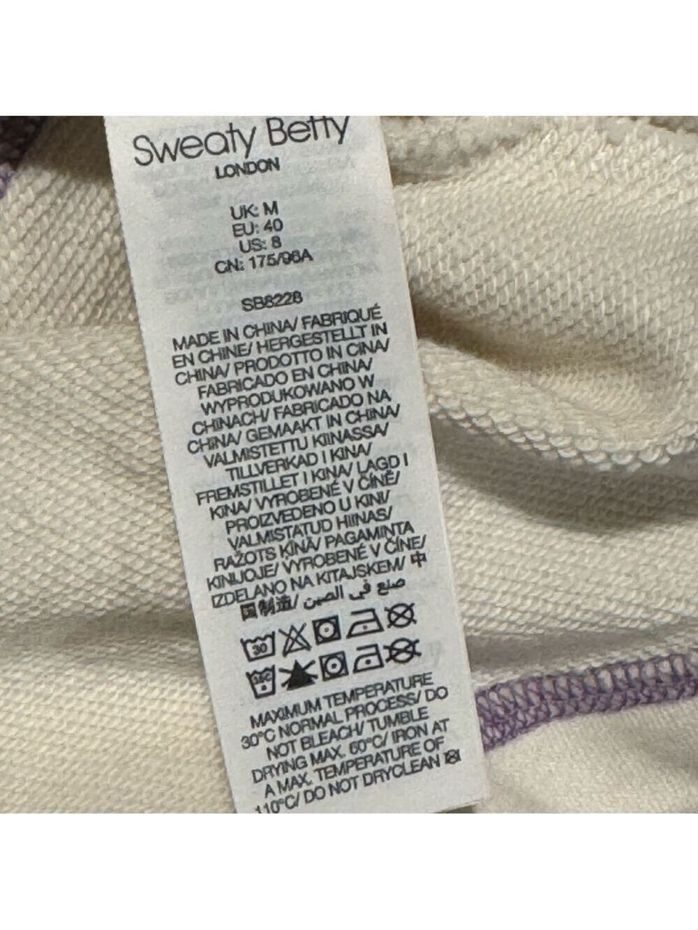 Sweaty Betty Half Zip Sweatshirt Medium Lily White - Picture 8 of 9
